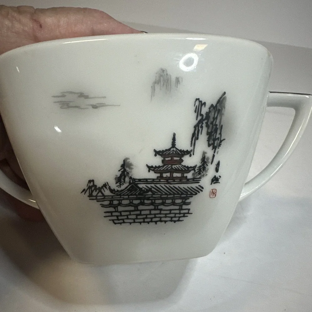 FUKAGAWA ARITA Sugar Bowl Pattern #2151 Hand-Painted Made In Japan